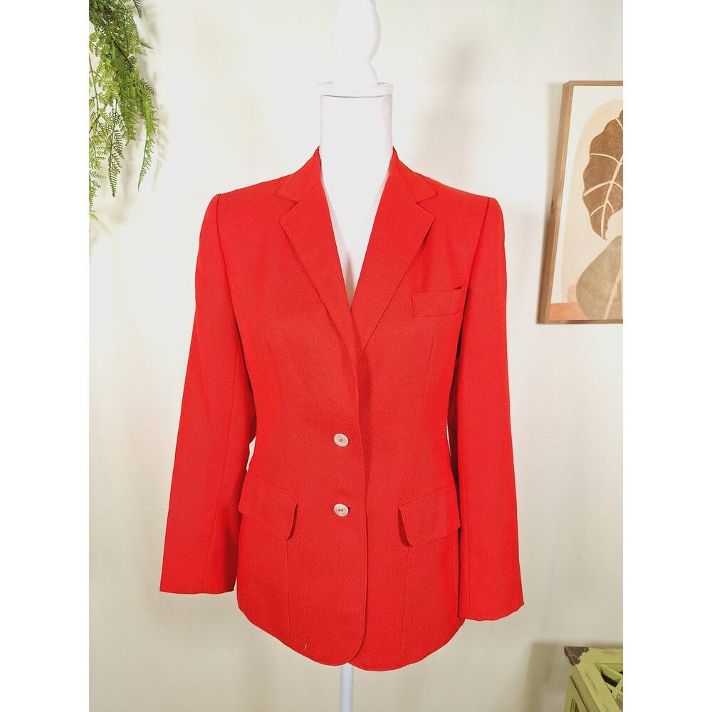 Vintage Neiman Marcus Women's Red Two Button Blazer Size 10